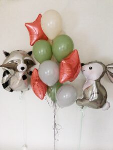 Комплект гелієвих кульок Єнот та Зайчик