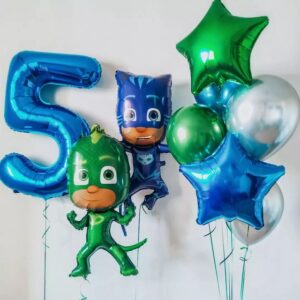 Кульки на 5-річчя з фольгованими фігурками Герої в Масках