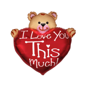Фольгована куля «Ведмедик із серцем I Love You This Much»