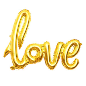 Фольгована куля напис Love золотистий