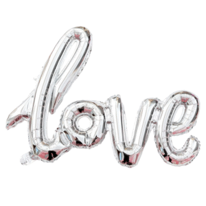 Фольгована куля напис love сріблястий