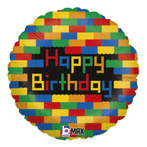 Фольгована куля «Happy Birthday» (LEGO стиль)