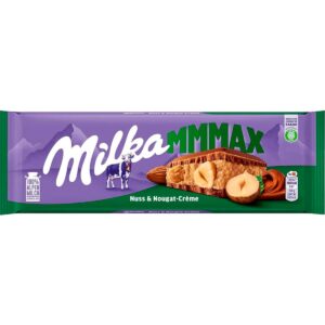 Велика шоколадка з горіхами та нугою Milka Mmmax Nuts Nougat