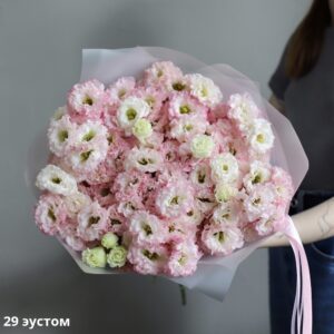 Букет 29 рожевих еустом